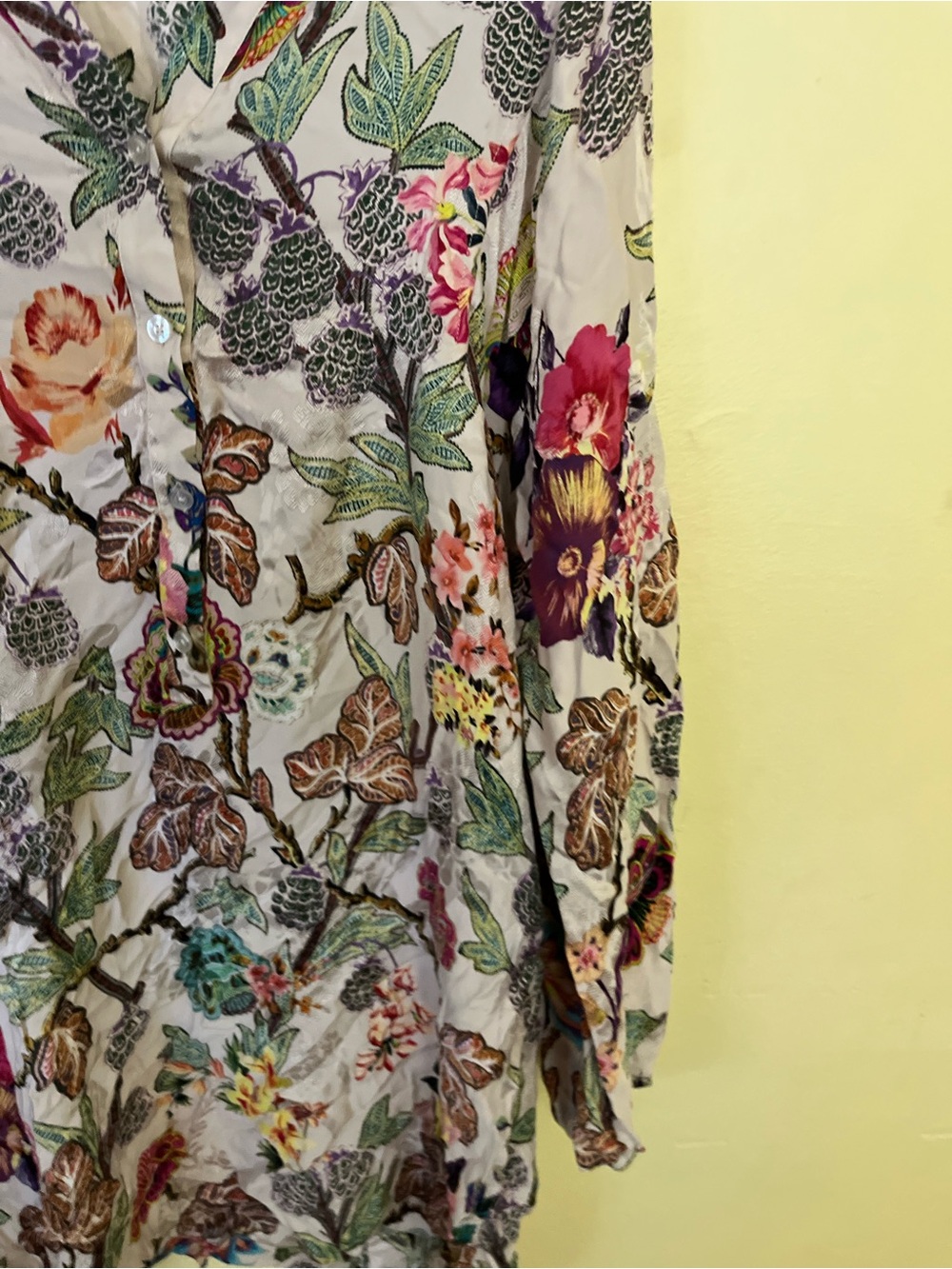 Etro Button-Front Women's Silk Blend Tunic Top/Mini Dress Pink Multi Oversized L - Picture 6 of 9